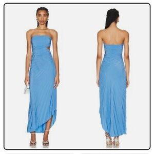 A.L.C. Strapless Cutout Maxi Dress in Sky Blue
